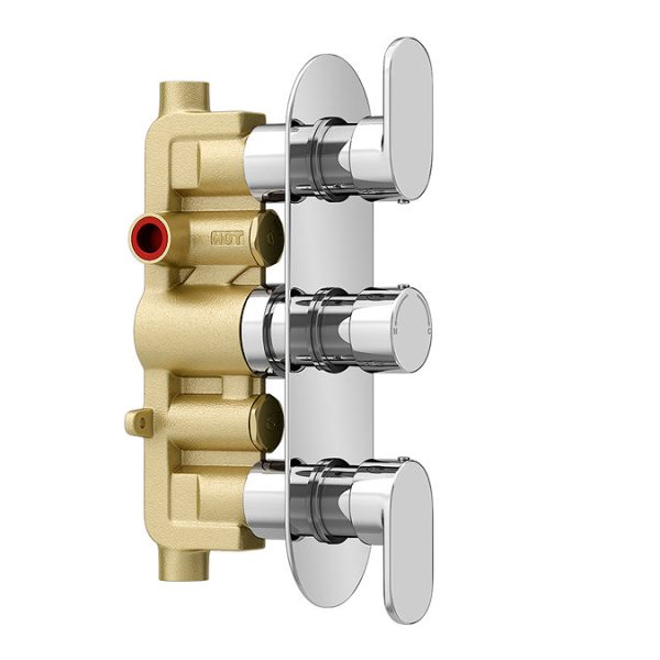 Bosa Concealed Thermostatic Valve with Fixed Shower Head + 4 Body Jets - Image 2