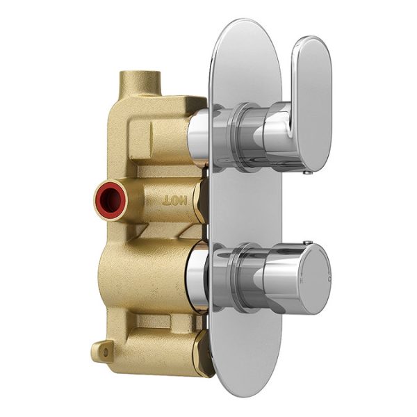 Bosa Twin Concealed Thermostatic Valve + 400mm Rainfall Shower Head - Image 7