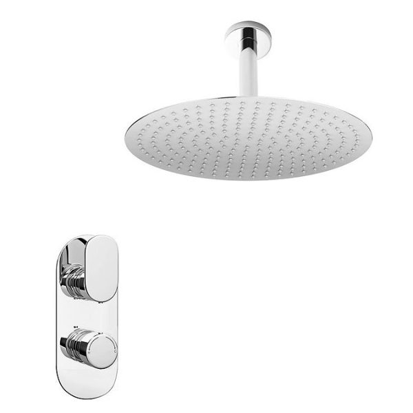 Bosa Twin Concealed Thermostatic Valve + 400mm Rainfall Shower Head - Image 3