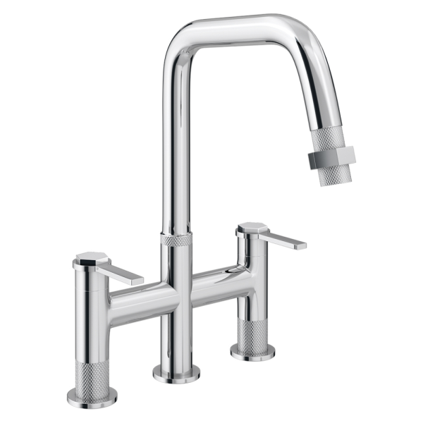 Bower Industrial 3 Hole Sink Mixer with Pull Out Spray   Chrome