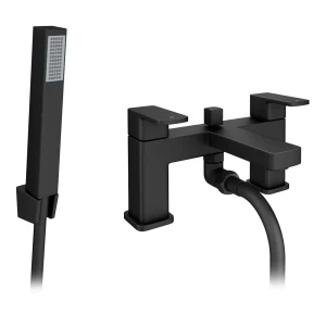 Toreno Modern Black Chrome Bath Shower Mixer Tap incl. Shower Kit