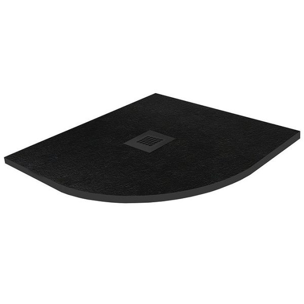Imperia 900 x 900mm Black Slate Effect Quadrant Shower Tray + Black Waste - Image 3