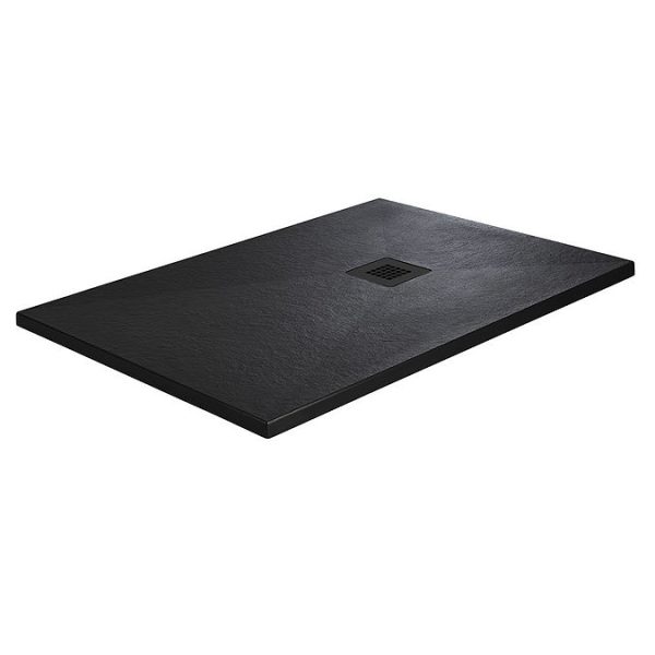 Imperia 1200 x 800mm Black Slate Effect Rectangular Shower Tray + Black Waste - Image 3
