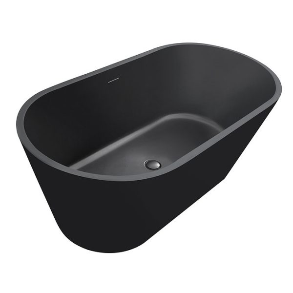 Brooklyn 1500 x 750 Matt Black Bath with Waste   Double Ended - Image 3
