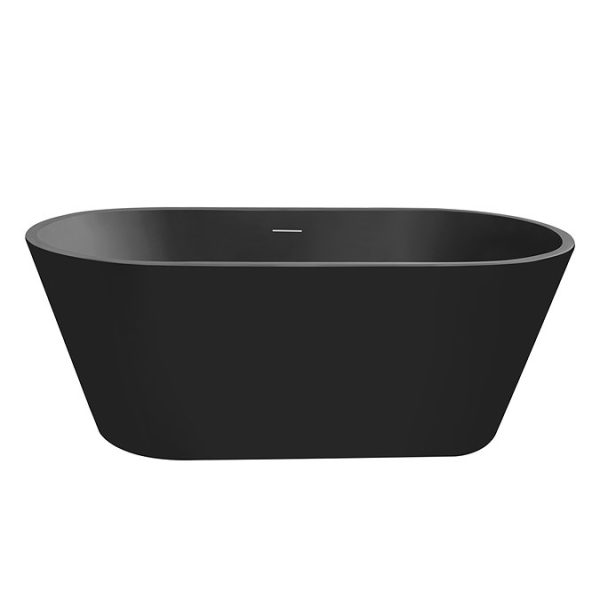 Brooklyn 1500 x 750 Matt Black Bath with Waste   Double Ended - Image 4