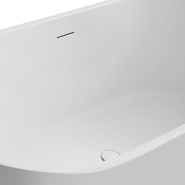 Brooklyn 1500 x 750 Matt White Bath with Waste   Double Ended - Image 3