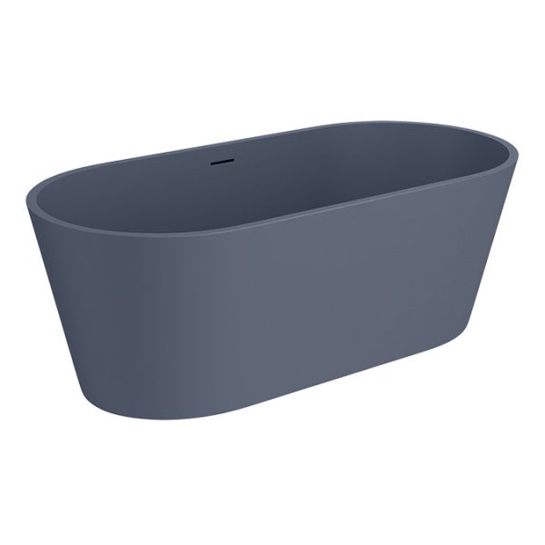 Brooklyn Double Ended Freestanding Bath Matt Blue (1700 x 800mm) with Waste - Image 4