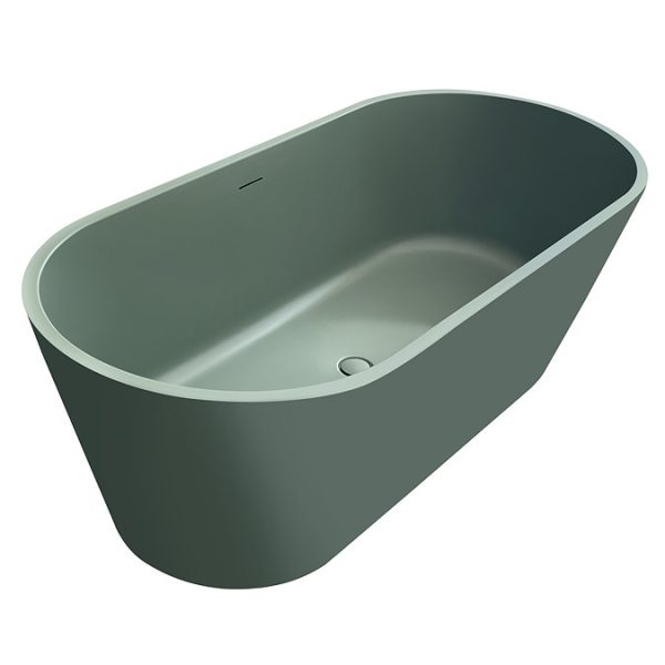 Brooklyn Double Ended Freestanding Bath Matt Green (1700 x 800mm) with Waste - Image 3