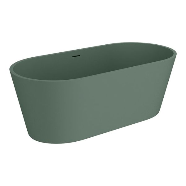 Brooklyn Double Ended Freestanding Bath Matt Green (1700 x 800mm) with Waste - Image 5