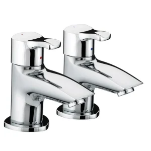 Bristan Capri Contemporary Bath Pillar Taps   Chrome