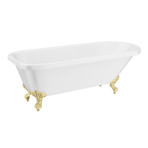 Bromley 1780 Single Ended Roll Top Bath + Brushed Brass Leg Set - Image 4