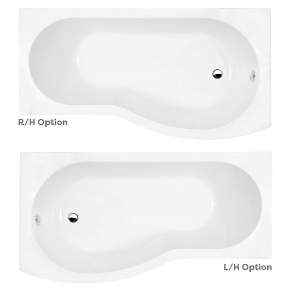 Cruze Curved Shower Bath (1500mm with Screen + Acrylic Panel) - Image 5