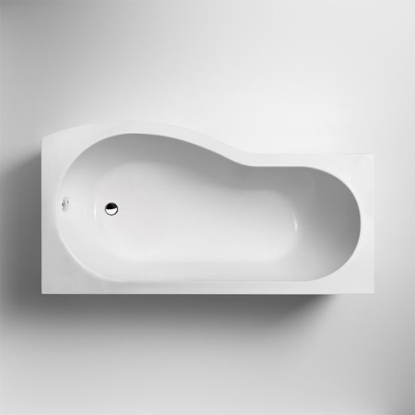 Cruze Curved Shower Bath (1500mm with Screen + Acrylic Panel) - Image 6