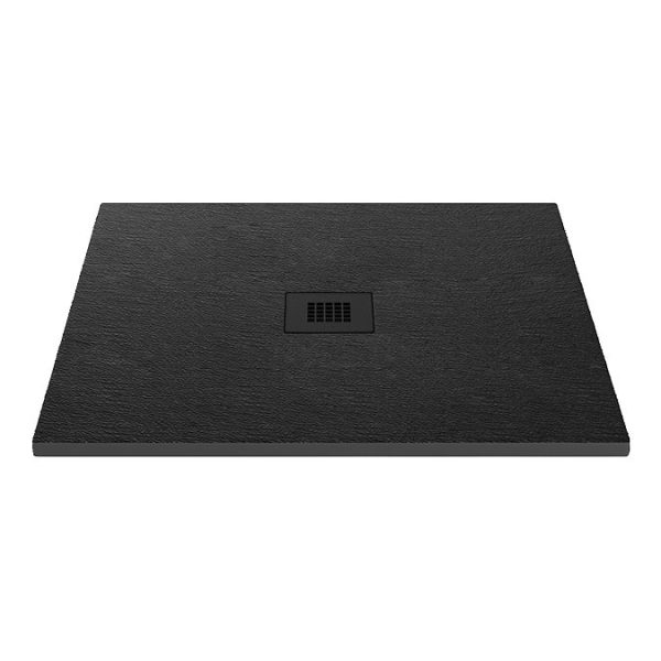 Imperia 900 x 900mm Black Slate Effect Square Shower Tray + Black Waste - Image 5