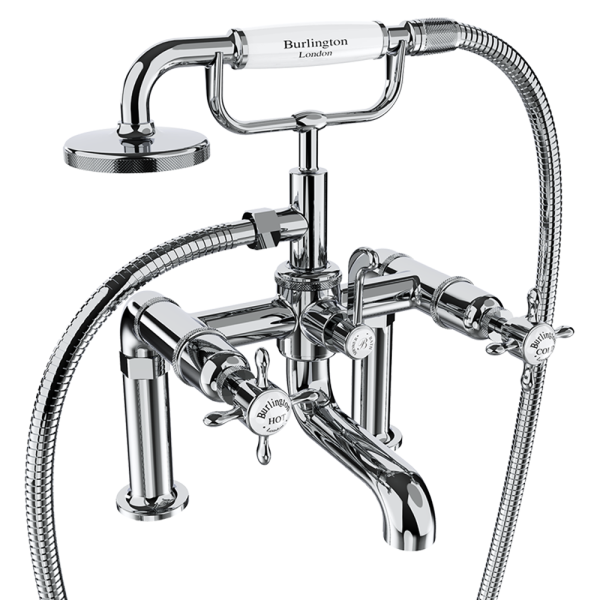 Burlington Guild Deck Mounted Bath Shower Mixer   Chrome
