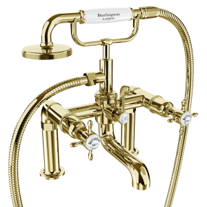 Burlington Guild Deck Mounted Bath Shower Mixer   Gold
