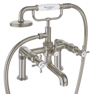 Burlington Guild Deck Mounted Bath Shower Mixer   Brushed Nickel