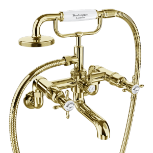 Burlington Guild Wall Mounted Bath Shower Mixer   Gold