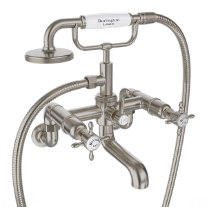 Burlington Guild Wall Mounted Bath Shower Mixer   Brushed Nickel