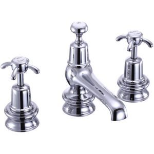 Burlington Anglesey Regent   Chrome 3 Tap Hole Basin Mixer with Pop Up