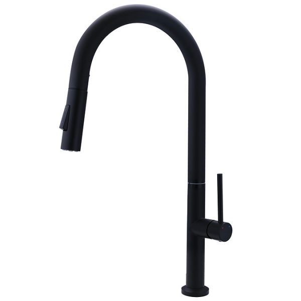 Bower Geneva Kitchen Sink Mixer with Pull Out Hose and Spray Head   Matt Black - Image 3