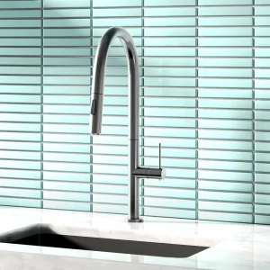 Bower Geneva Kitchen Sink Mixer with Pull Out Hose and Spray Head   Polished Stainless Steel