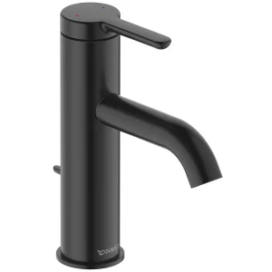 Duravit C.1 M Size Single Lever Basin Mixer with Pop up Waste   Matt Black