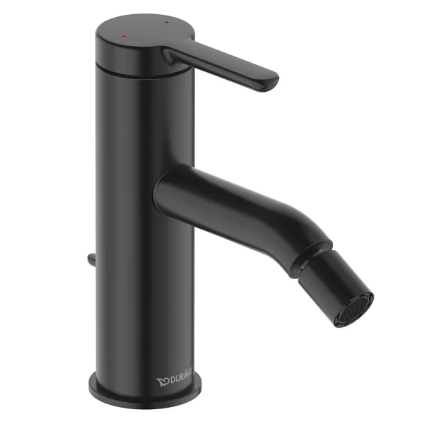 Duravit C.1 Single Lever Bidet Mixer with Pop up Waste   Matt Black