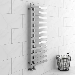 Arezzo Chrome 1200 x 500mm 12 Bars Designer Heated Towel Rail