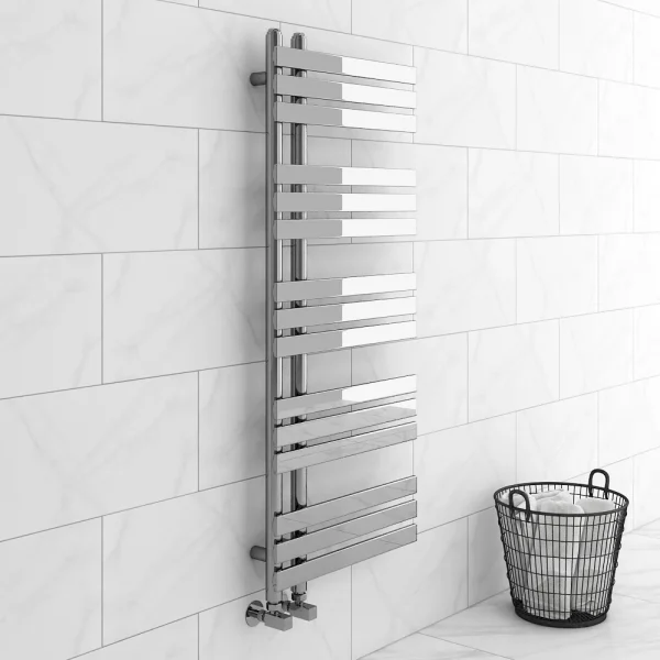 Arezzo Chrome 1200 x 500mm 15 bars Designer Heated Towel Rail