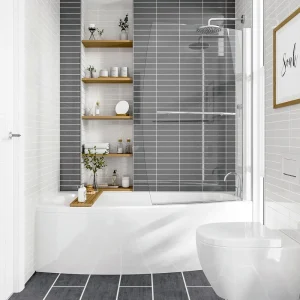 Cast 1685 x 685 Space Saving Bath with Bath Screen
