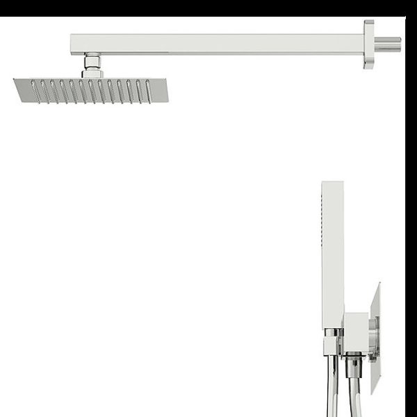 Orchard Wharfe Chrome Thermostatic Twin Square Shower Valve Set With Head + Handset - Image 5