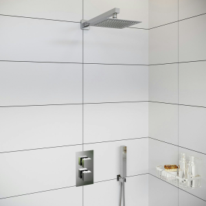 Orchard Derwent Thermostatic Twin Square Shower Valve Set with Handset