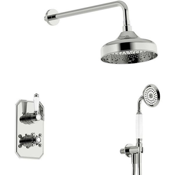 Orchard Dulwich Thermostatic Twin Round Concealed Shower Valve Set with Head + Handset - Image 3