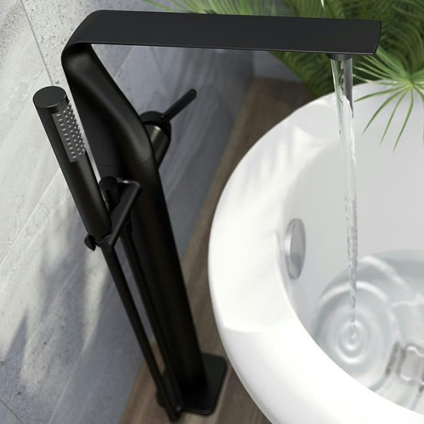 Mode Calatrava Matt Black Freestanding Bath Shower Mixer Tap - Image 4