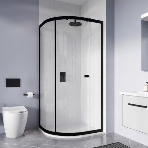 Crosswater 800 x 800mm Clear 6 Matt Black Quadrant Single Door Shower Enclosure