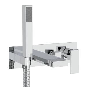 Cast Wall Mounted Bath Shower Mixer Tap + Shower Kit