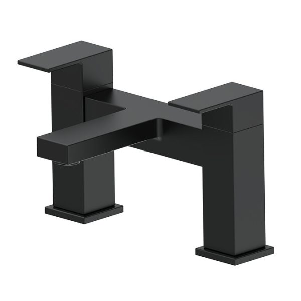 Arezzo Square Matt Black Bath Filler Tap - Image 3