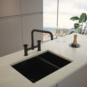 The Tap Factory Quilt Bridge Mixer D Spout Tap with K2 Filter Kit   Vanto Black