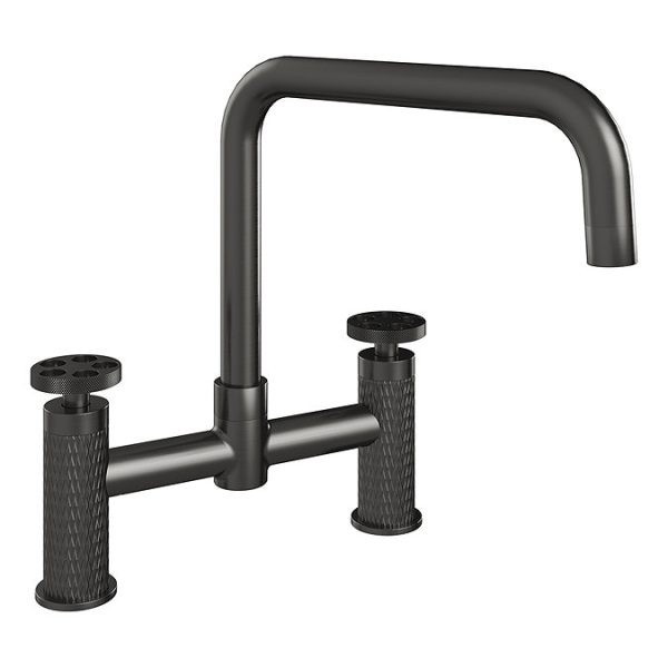 The Tap Factory Quilt Bridge Mixer D Spout Tap with K2 Filter Kit   Gun Metal - Image 3