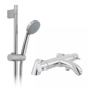 Vado Celsius Thermostatic Bath Shower Mixer Tap + Slider Shower Rail Kit