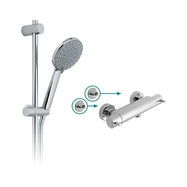 Vado Celsius Exposed 1/2" Bar Shower Valve + Evolve 4 Function Slide Rail Kit - Image 2