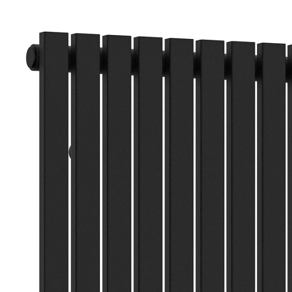 Cadiz 1600 x 530 Designer Radiator with Towel Bar Matt Black - Image 3