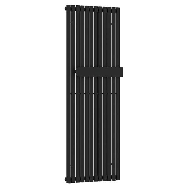 Cadiz 1600 x 530 Designer Radiator with Towel Bar Matt Black - Image 2