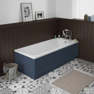 Chatsworth 1700 x 700 Single Ended Bath + Blue Panels