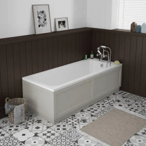 Chatsworth 1700 x 700 Single Ended Bath + Grey Panels