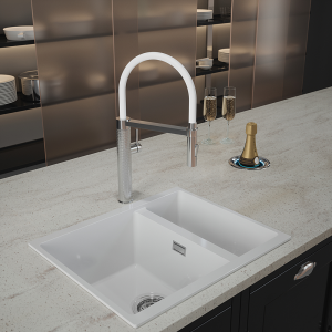 The Tap Factory Quilt Tube Chrome Kitchen Tap with K2 Filter Kit