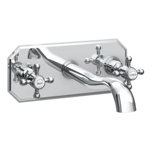 Chatsworth 1928 Wall Mounted Crosshead Bath Filler with Faceplate   Chrome