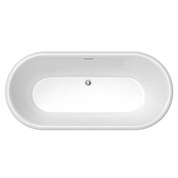 Chatsworth 1800 Roll Top Freestanding Curved Bath   Double Ended with Chrome Waste - Image 4