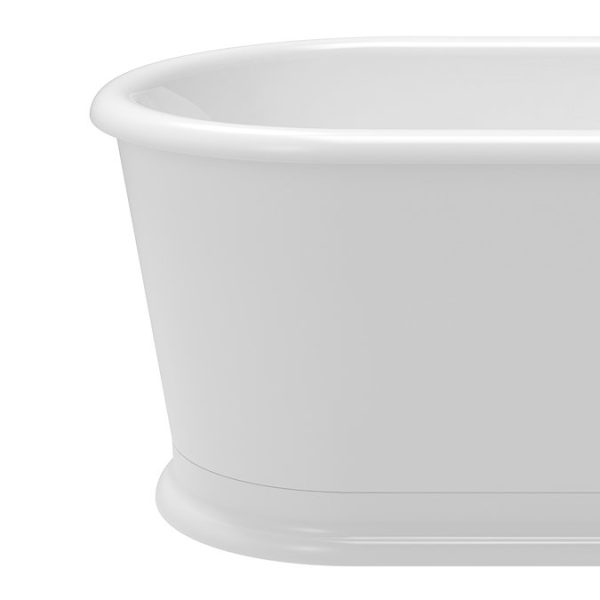 Chatsworth 1800 Roll Top Freestanding Curved Bath   Double Ended with Chrome Waste - Image 5
